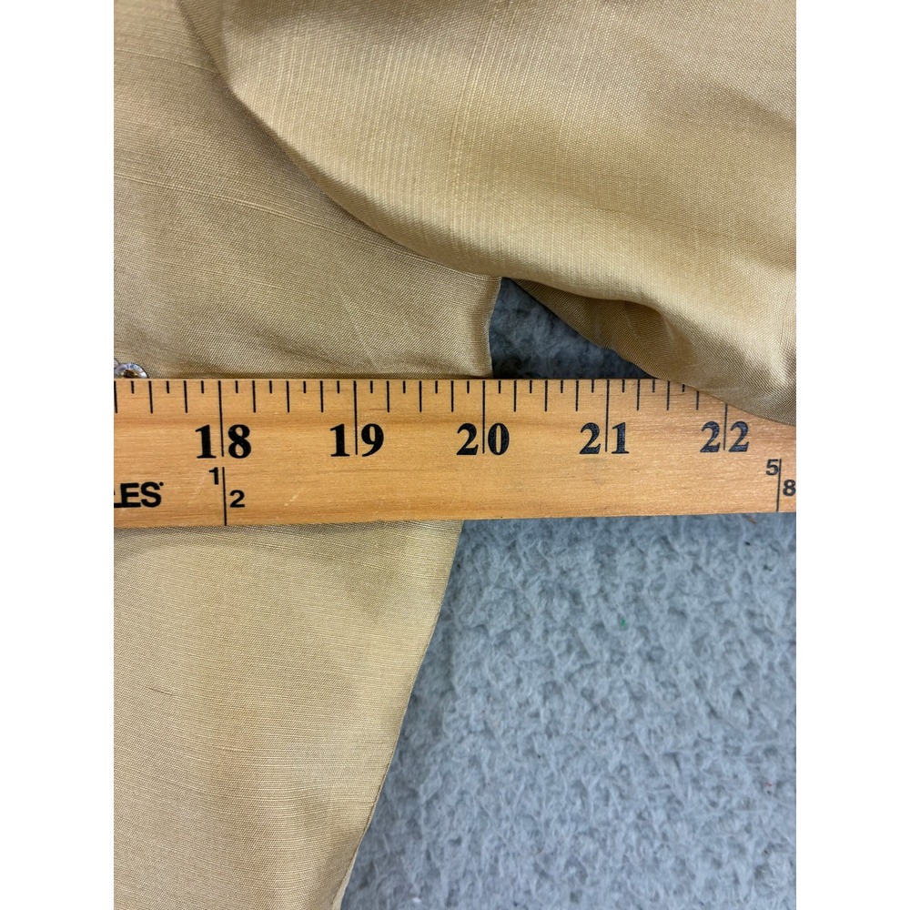 Anne Carson Beaded Button Down Shirt Womens S Gold Silk 3/4 Sleeve Formal - Picture 7 of 13